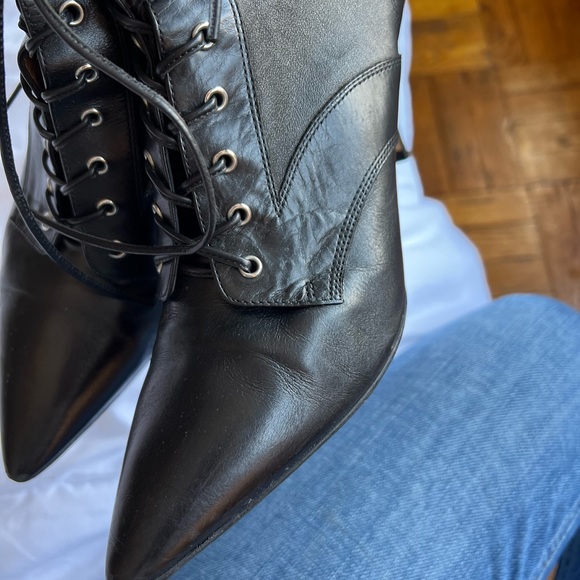 gianvito rossi lace up booties 39.5 85mm leather - Picture 3 of 9